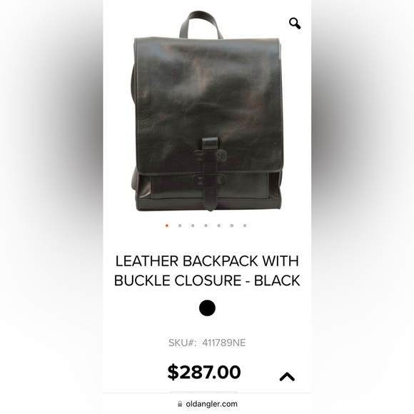 The Old Angler Black Smooth Italian Leather Backpack EUC Like New - Picture 14 of 16